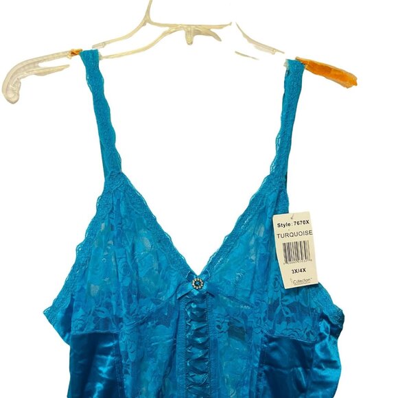 #4615 COLLECTION LINGERIE SIZE 3X-4X TURQUOISE NWT - Picture 6 of 10